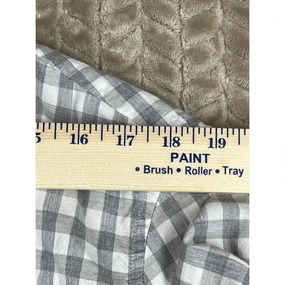 J.‎ Crew Button Down Mens L Gray Gingham Secret Wash Stretch AA265